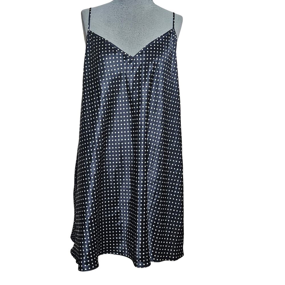 Cacique Satin Polka Dot Size Sleep Shirt Large